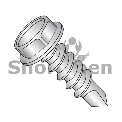 6-20X3/4 Unslotted Indented Hex Washer Full Thread Self Drill Screw 410 Stainless Steel (Pack Qty 5,000) BC-0612KW410