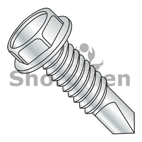 10-24X1 Unslotted Hex washer Self Drilling Screw Full Thread Machine Screw Zinc (Pack Qty 5,000) BC-1016KWMS