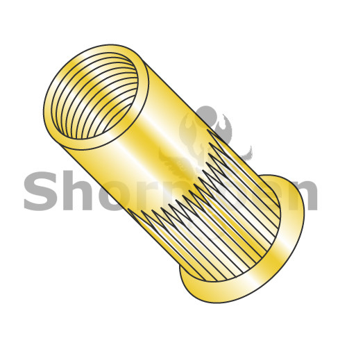 5/16-18-.150 Small Head Ribbed Rivet Nut Zinc Yellow Dichromate (Pack Qty 1,000) BC-LS-31150S