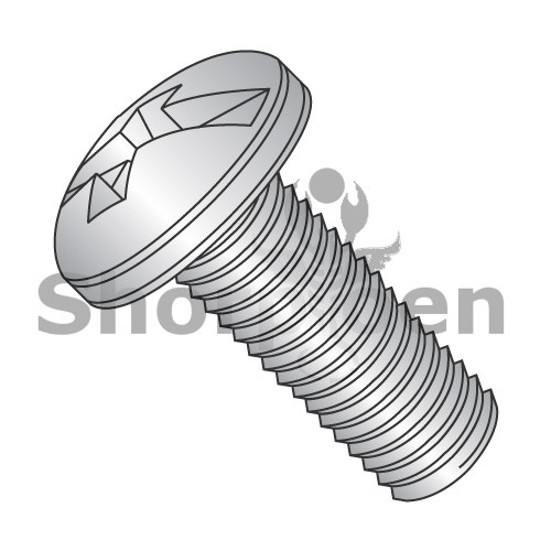 6-32X1/2 Combination Slotted/Phillip Pan Head Machine Screw Full Thread 18-8 Stainless Steel (Pack Qty 5,000) BC-0608MCP188