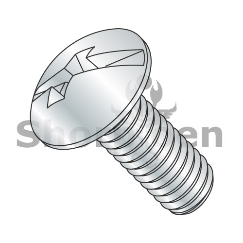 10-24X3/8 Combination (Phil/Slotted) Full Contour Truss Head Machine Screw Full Thread Zinc (Pack Qty 8,000) BC-1006MCT
