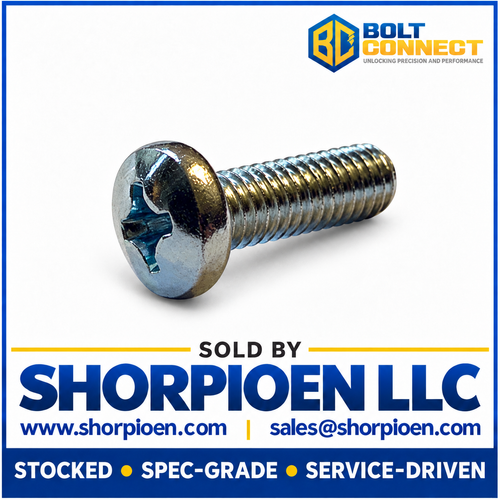 M4X35 JISB 1111 Class 4.8 Metric Phillips Pan Machine Screw Full Thread Zinc (Pack Qty 1,500) BC-MJ435MPP