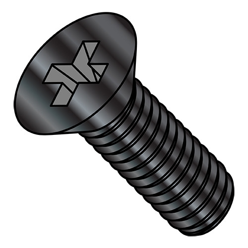 M3-0.5X8 Din 965 Metric Phillips Flat Machine Screw 18 8 Stainless Steel Black Oxide 18-8 (Pack Qty 4,000) BC-M38MPF188B