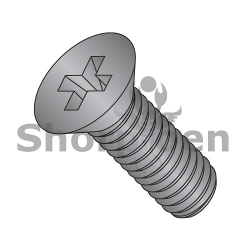 6-32X1/4 Phillips Flat Machine Screw Fully Threaded 18 8 Stainless Steel Black Oxide (Pack Qty 6,000) BC-0604MPF188B