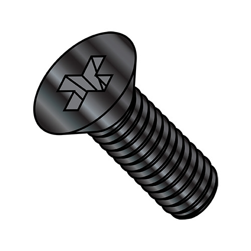 5/16-18X1 1/2 Phillips Flat Machine Screw Fully Threaded Black Oxide (Pack Qty 1,250) BC-3124MPFB