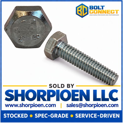 1/2-13X6 1/2 Hex Tap Bolt Low Carbon Fully Threaded Zinc (Pack Qty 70) BC-50104BHT