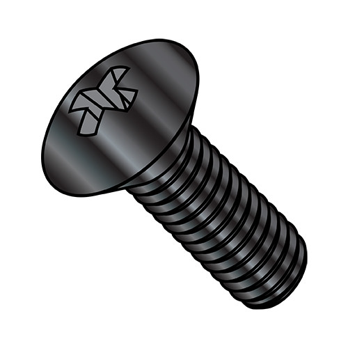 4-40X1/4 Phillips Oval Head Machine Screw Fully Threaded Black Oxide (Pack Qty 10,000) BC-0404MPOB