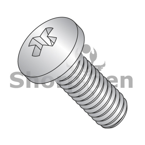 2-56X1/2 Phillips Pan Machine Screw Fully Threaded 18-8 Stainless Steel (Pack Qty 5,000) BC-0208MPP188