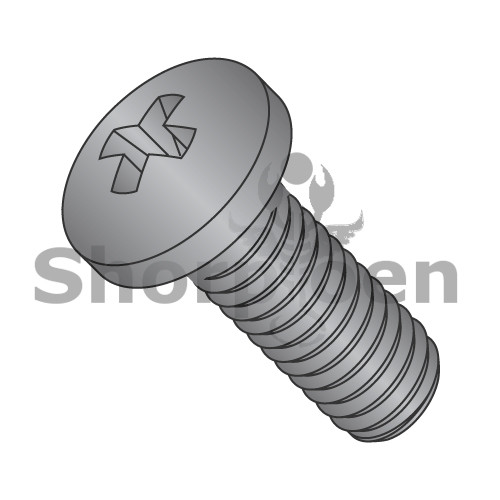 2-56X5/8 Phillips Pan Machine Screw Fully Threaded 18 8 Stainless Steel Black Oxide (Pack Qty 5,000) BC-0210MPP188B