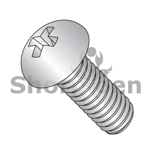 1/4-20X1/2 Phillips Round Machine Screw Fully Threaded 18 8 Stainless Steel (Pack Qty 1,000) BC-1408MPR188