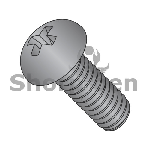 4-40X3/8 Phillips Round Machine Screw Fully Threaded Black Oxide (Pack Qty 10,000) BC-0406MPRB