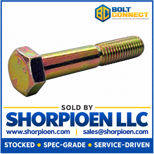 B1-8X5 MS90728, Alloy Steel B1821 Coarse Cap Screw Per ASTM A354BD Zinc Yellow DFAR (Pack Qty 20) BC-BH100C500N