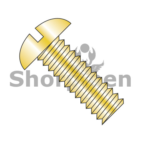10-32X1/4 Slotted Round Machine Screw Fully Threaded Zinc Yellow (Pack Qty 9,000) BC-1104MSRY