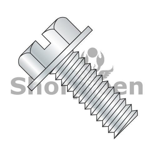 10-24X1 1/4 Slotted Indented Hex Washer Head Machine Screw Fully Threaded Zinc (Pack Qty 3,000) BC-1020MSW