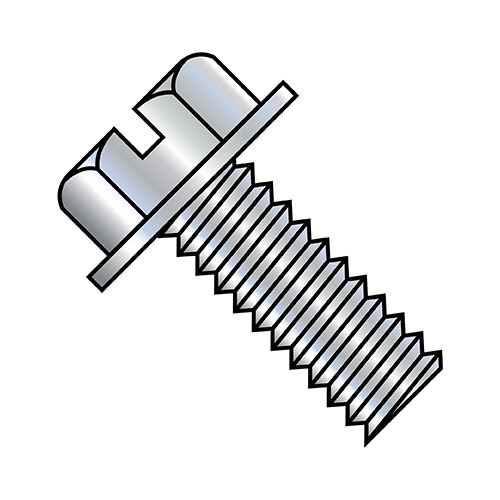 10-32X2 1/2 Slotted Indented Hex Washer Head Machine Screw Fully Threaded Zinc (Pack Qty 1,000) BC-1140MSW