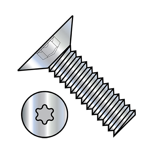 4-40X3/16 6 Lobe Flat 100 Degree Machine Screw Fully Threaded Zinc (Pack Qty 10,000) BC-0403MT1