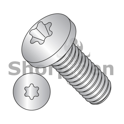1/4-20X1/2 6 Lobe Pan Machine Screw Fully Threaded 18-8 Stainless Steel (Pack Qty 1,000) BC-1408MTP188