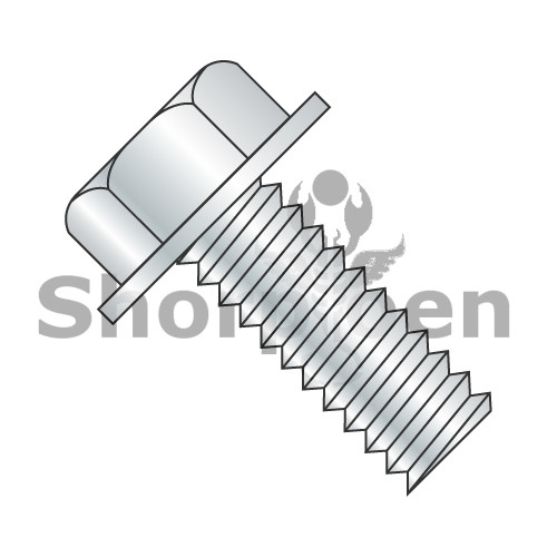 8-32X2 Unslotted Indented Hex Washer Head Machine Screw Fully Threaded Zinc (Pack Qty 2,000) BC-0832MW
