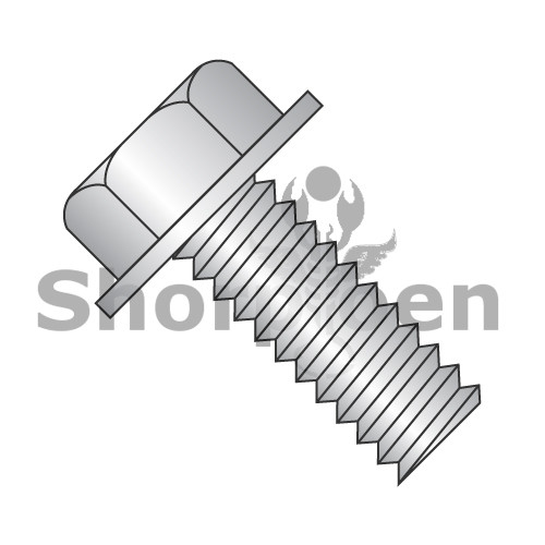 4-40X3/8 Unslotted Indented Hex Washer Head Machine Screw Full thread 18-8Stainless Steel (Pack Qty 5,000) BC-0406MW188