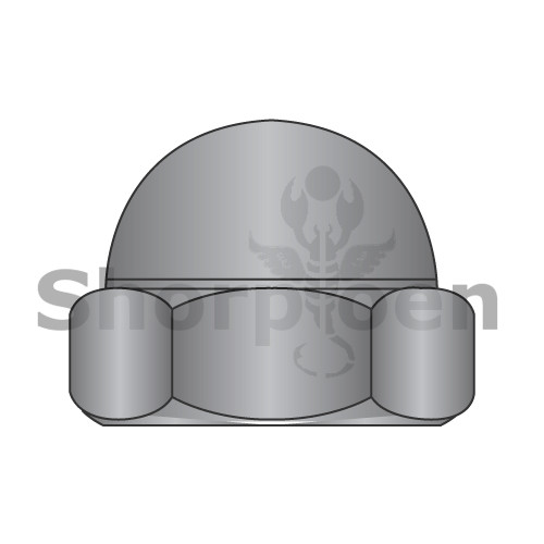 1/4-20 Two Piece Low Crown Cap Nut Black Zinc (Pack Qty 2,000) BC-14NCBZ