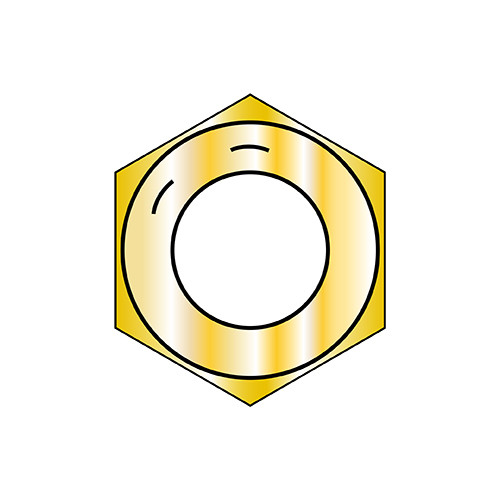 1 1/4-7 Coarse Thread Finished Hex Nut Grade 8 Zinc Yellow (Pack Qty 65) BC-125NF8