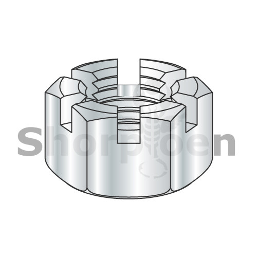 1 1/8-7 Slotted Hex Nut Zinc (Pack Qty 50) BC-112NHS