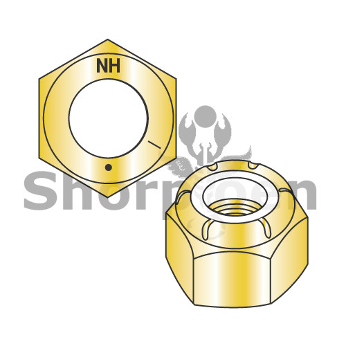 1 1/4-7 N1610 Nylon Insert Hex Locknut NE Hex Standard Height Grade 8 Zinc Yellow (Pack Qty 4) BC-125NS8