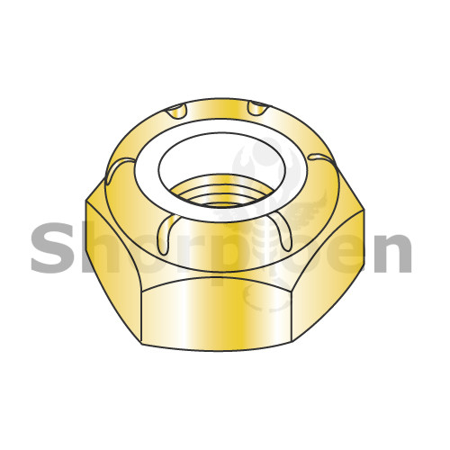 5/16-24 NTE Thin Pattern Nylon Insert Hex Lock Nut Fine Thread Zinc Yellow (Pack Qty 2,000) BC-32NSTY