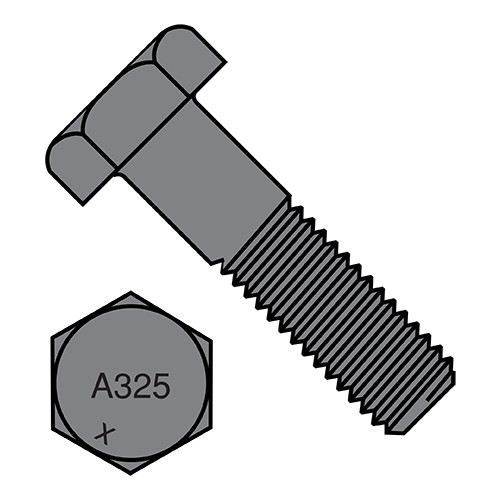 1 1/8-7X6 Heavy Hex Structural Bolts A325-1 Plain Made in North America (Pack Qty 15) BC-11296A325-1