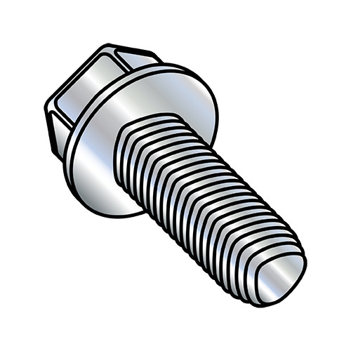 10-24X3/8 Unslotted Ind Hex Washer Thread Rolling Screws Thread Roll Screw Full Thread Zinc Wax (Pack Qty 10,000) BC-1006RW