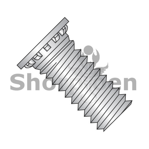 4-40X3/8 Self Clinching Stud 12 Rib Full Thread 300 Series Stainless Steel (Pack Qty 5,000) BC-0406SCN300