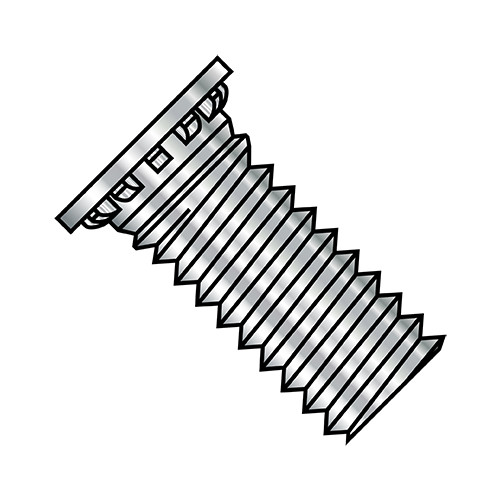 4-40X1/2 Self Clinching Stud 12 Rib Full Thread 300 Series Stainless Steel (Pack Qty 5,000) BC-0408SCN300