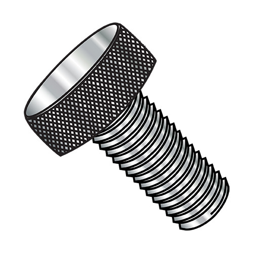 8-32X5/8 Knurled Thumb Screw Full Thread Aluminum (Pack Qty 100) BC-0810TKAL