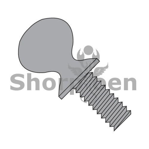 6-32X1/2 Thumb Screw With Shoulder Full Thread Plain Steel (Pack Qty 3,000) BC-0608TSP