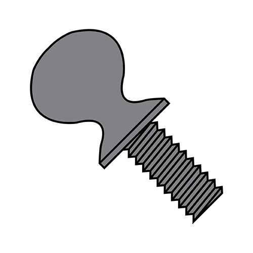 10-24X1 1/2 Thumb Screw With Shoulder Full Thread Plain Steel (Pack Qty 1,000) BC-1024TSP