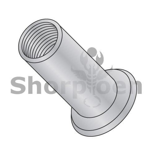 1/4-20-.200 Flat Head Threaded Insert Rivet Nut Aluminum Cleaned and Polished NON-RIBBED (Pack Qty 1,000) BC-XA-14200