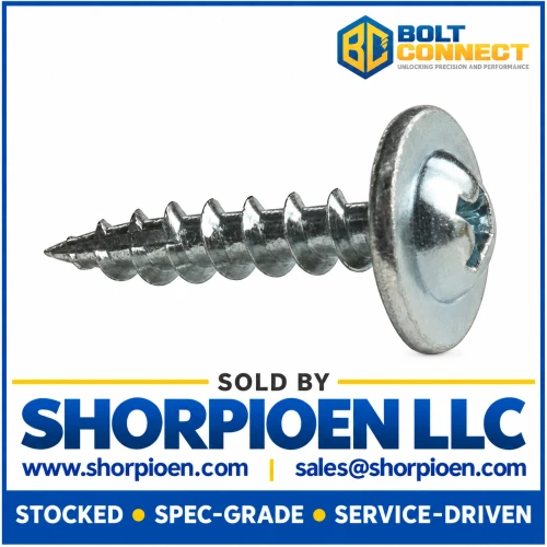 8-11X1 Phillips #10 Round Washer Hd Deep Thread Wood Screw Type17 Full Thread Zinc (Pack Qty 7,000) BC-08167DPRWD1