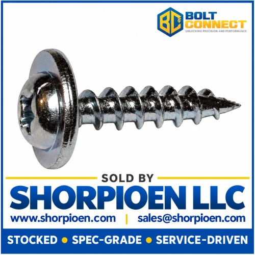 8-11X1 1/4 Phil Square #10 Round Washer Deep Thread Wood Screw Type 17 2/3 Thread Zinc (Pack Qty 5,000) BC-08207DXRWD1