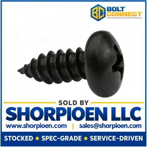 2-32X3/4 Phil Pan Self Tapping Screw Type A B Full Thread 18 8 Stainless Steel Black Oxide (Pack Qty 5,000) BC-0212ABPP188B