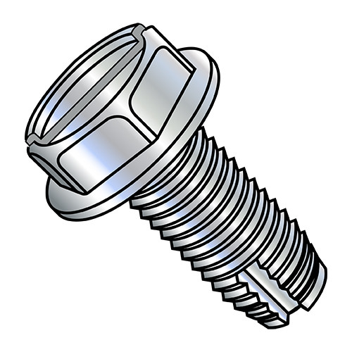 10-32X1/2 Slotted Indented Hex Washer Thread Cutting Screw Type 1 Fully Threaded Zinc And (Pack Qty 7,000) BC-11081SW