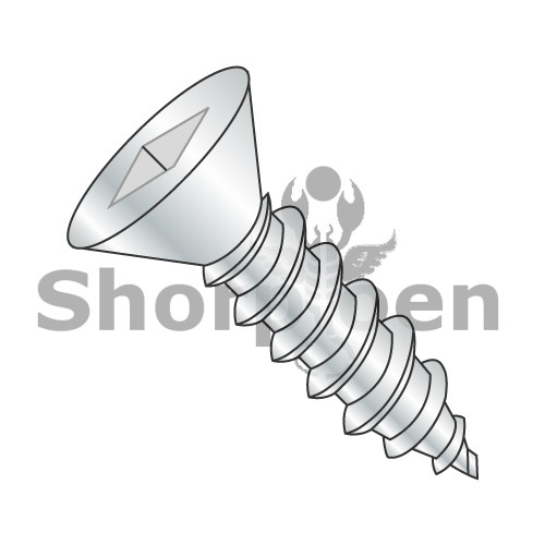 8-18X2 Square Flat Self Tapping Screw Type A B Fully Threaded Zinc (Pack Qty 2,500) BC-0832ABQF