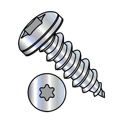 8-18X7/8 6 Lobe Pan Self Tapping Screw Type A B Fully Threaded Zinc (Pack Qty 5,000) BC-0814ABTP