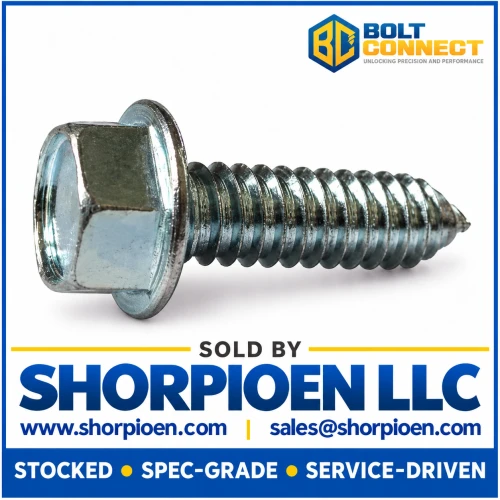 6-20X1/2 Unslotted Indented Hex Washer Self Tapping Screw Type AB Fully Threaded Zinc An (Pack Qty 10,000) BC-0608ABW
