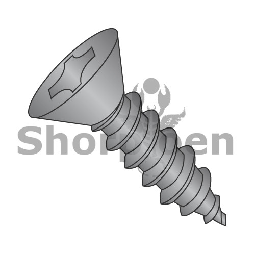 6-18X3/8 Phillips Flat Self Tap Screw Type A Full Thread 18 8 Stainless Steel Black Oxide (Pack Qty 5,000) BC-0606APF188B