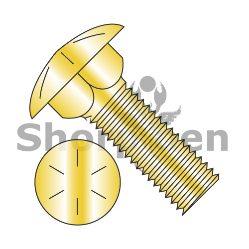 1/4-20X1 Carriage Bolt Grade 8 Fully Threaded Zinc Yellow (Pack Qty 2,125) BC-1416C8