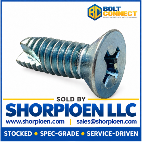4-40X3/8 Phillips Flat Thread Cutting Screw Type 23 Fully Threaded Zinc (Pack Qty 10,000) BC-04063PF