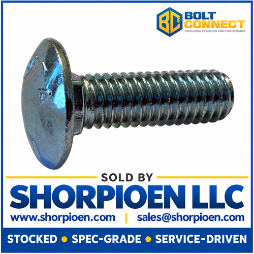 1/4-20X2 Carriage Bolt Short Neck Full Thread Zinc (Pack Qty 800) BC-1432CSN