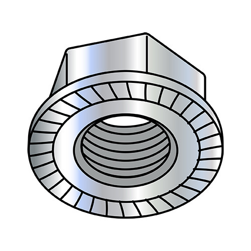 M8-1.25 Din 6923 Metric Class 8 Hex Flange Nut Serrated Zinc (Pack Qty 1,500) BC-M8D6923S-8