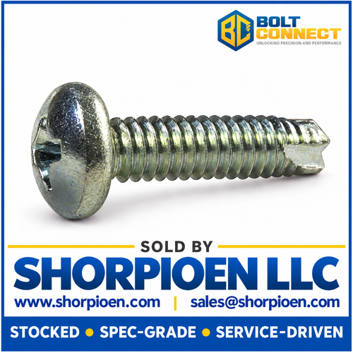 8-32X1/4 Phillips Pan Thread Cutting Screw Type 23 Fully Threaded Zinc (Pack Qty 10,000) BC-08043PP