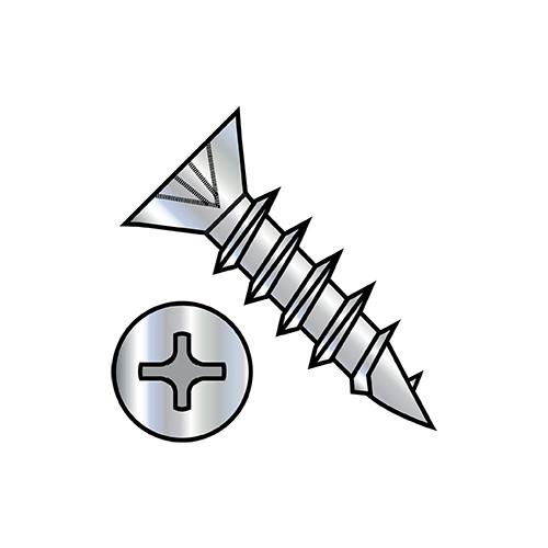 6X3/4 Phillips Flat Hinge Screw Coarse Thread Fully Threaded Steel Nickel Finish (Pack Qty 10,000) BC-06C12DPFDNCC